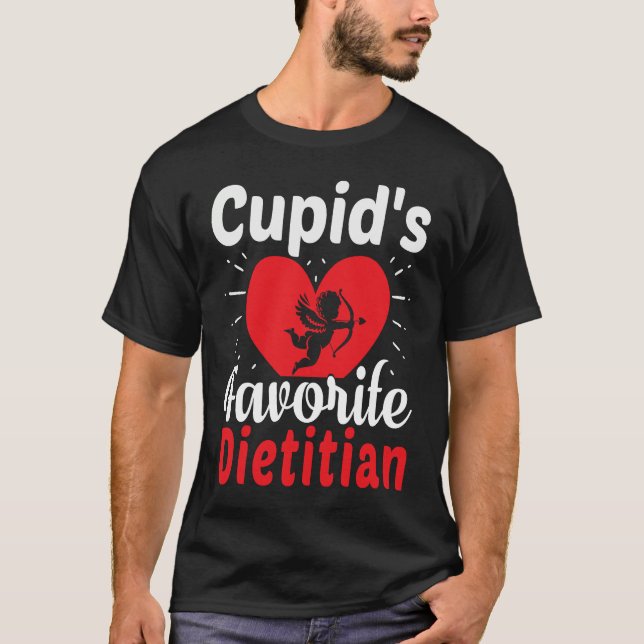 Cupid's Favorite Dietitian Valentine's Day T Shirt (Framsida)