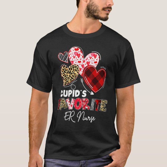 Cupid's Favorite ER Emergency Nurse Valentine Buff T Shirt (Framsida)