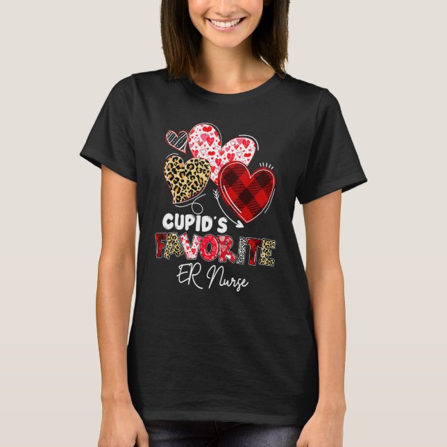 Cupid's Favorite ER Emergency Nurse Valentine Buff T Shirt (Framsida)