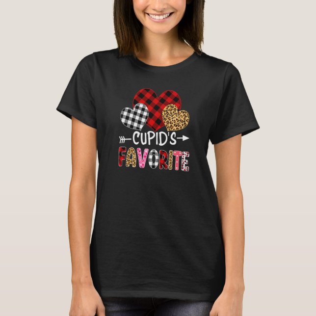 Cupid's Favorite Funny Valentines Day Hearts Buffa T Shirt (Framsida)