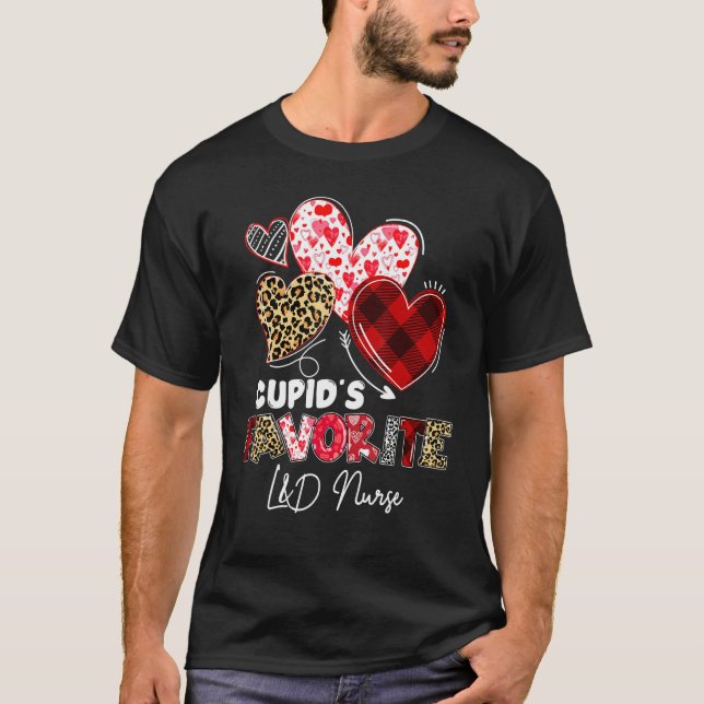 Cupid's Favorite Labor And Delivery Nurse Valentin T Shirt (Framsida)