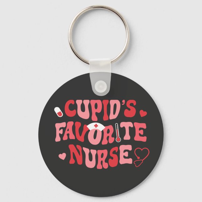 Cupids Favorite Nurse Nyckelring (Framsida)
