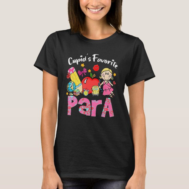 Cupid's Favorite Para Apple Cute Cupid Valentine's T Shirt (Framsida)