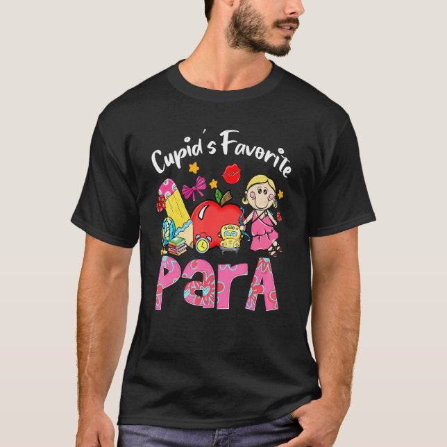 Cupid's Favorite Para Apple Cute Cupid Valentine's T Shirt (Framsida)