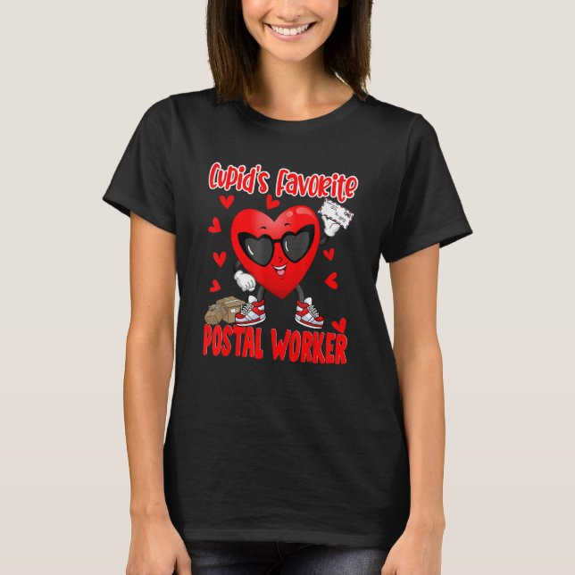 Cupid's Favorite Postal Worker Dabbing Heart Posta T Shirt (Framsida)