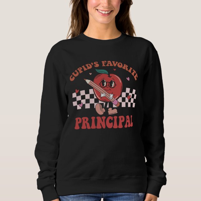 Cupids Favorite School Principal Retro Groovy Vale T Shirt (Framsida)