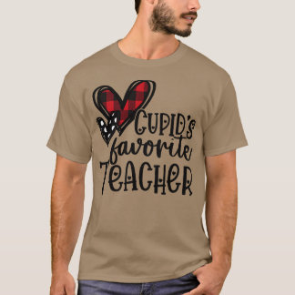 Cupids Favorite Teacher Buffalo Play Kärlek Heart T Shirt