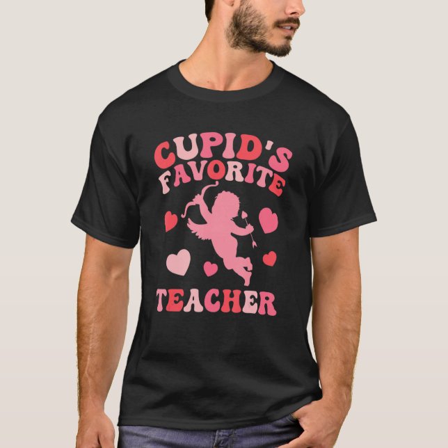 Cupid's Favorite Teacher Teacher Valentine T Shirt (Framsida)