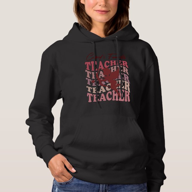 Cupid's Favorite Teacher  Valentines Day Teachers T Shirt (Framsida)