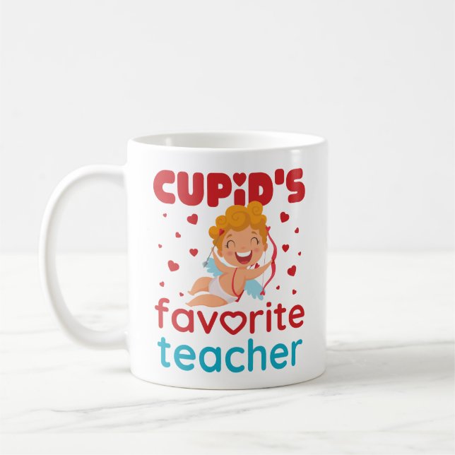 Cupids favoritlärare Cute Valentine Day Kaffemugg (Vänster)