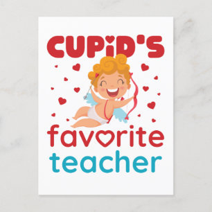 Cupids favoritlärare Cute Valentine Day Vykort