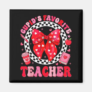 Cupids Favoritlärare Student Coquette Bow Valen Magnet