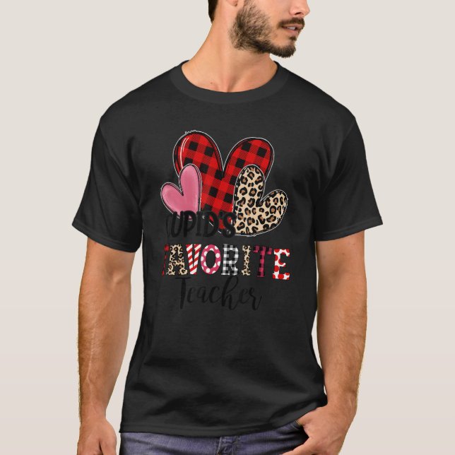 Cupids favoritlärare tre Hearts Valentine's T Shirt (Framsida)