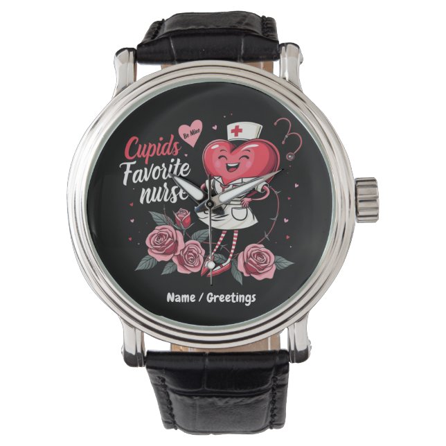 Cupids favoritnäsa och Cute Valentine's Armbandsur (Framsida)