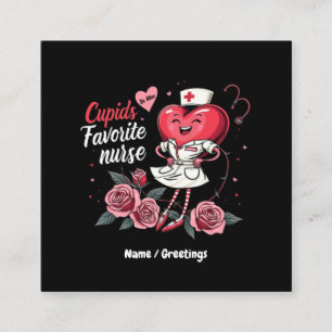 Cupids favoritnäsa och Cute Valentine's Fyrkantigt Visitkort