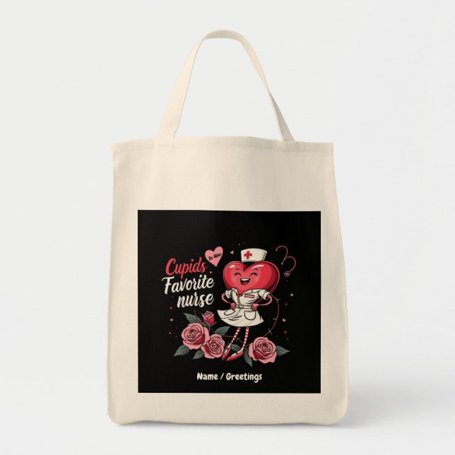 Cupids favoritnäsa och Cute Valentine's Tygkasse (Framsidan)