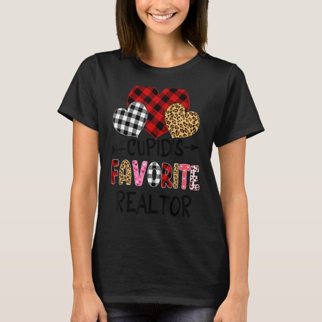 Cupids favoritreALTOR Valentines day Buffalo Pl T Shirt (Framsida)