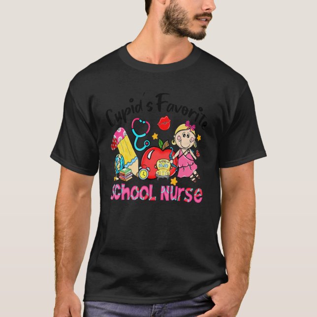 Cupids favoritskola, sjuksköterska i Apple Cute Cu T Shirt (Framsida)