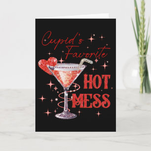 Cupid's Hot Mess Alla hjärtans dag Martini Kärleks Kort