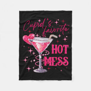 Cupids Hot Mess Valentines Martini Alla hjärtans d Fleecefilt