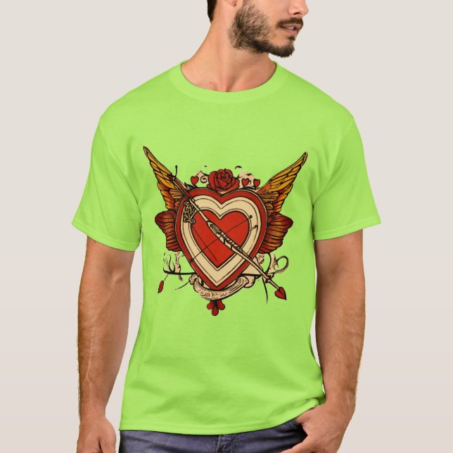 Cupids Kärlek-pil T-Shirt Design (Framsida)