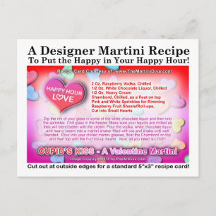 Cupid's Kiss Valentine Martini Recipe-vykort Helg Vykort