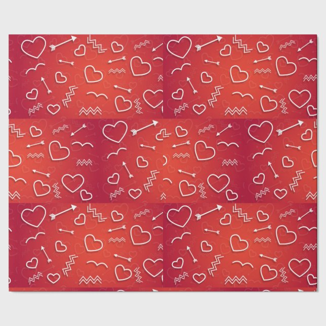 Cupids koger: Abstrakt geometrisk kärleksmönster Presentpapper (Seam)