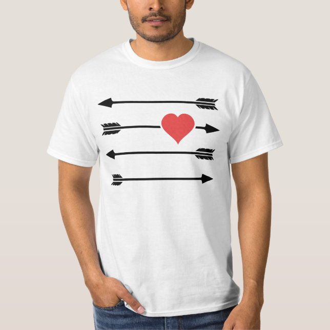 Cupids pilvalentin hjärta för dag t-shirt (Framsida)