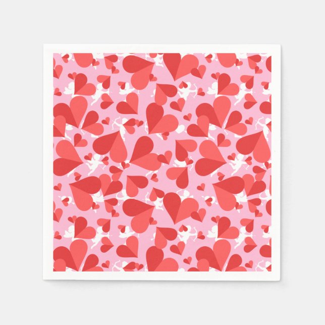 Cupids Red Confetti Pappersservett (Framsidan)