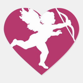 Cupid's Silhouette - Sticker Hjärtformat Klistermärke
