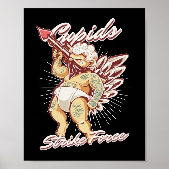 CUPIDS STREJKA FORCE lustig cupid valentines day Poster (Framsidan)