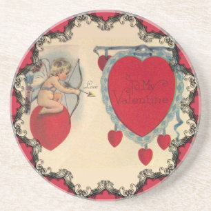 Cupids valentinmeddelande underlägg sandsten