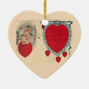 Cupids valentinmeddelandeornament julgransprydnad keramik