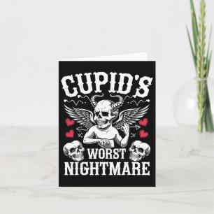 Cupids värsta läskiga natt Skalle Konst Alla hjärt Kort