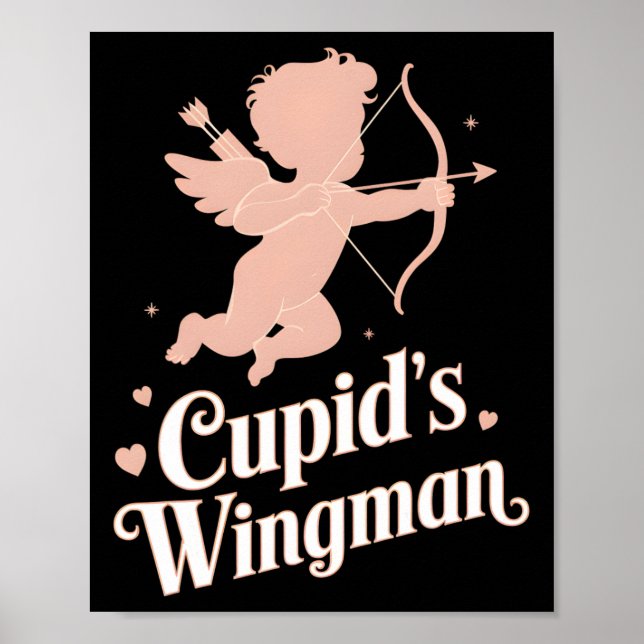 Cupid's Wingman Rolig design av ängel för Alla hjä Poster (Framsidan)
