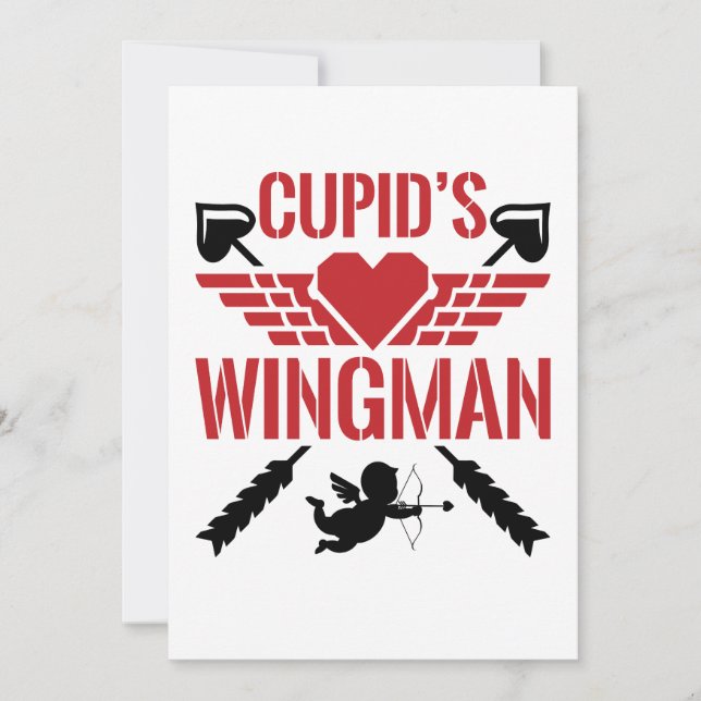 Cupids wingman söta Alla hjärtans dag Julkort (Framsida)