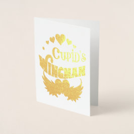 Cupids Wingman T-Shirt, Valentine T-Shirt, ZFJ Folierat Kort