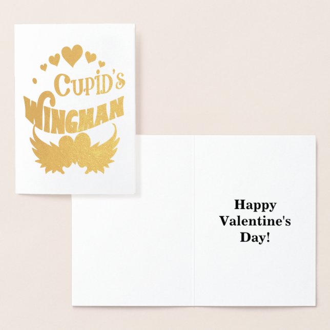Cupids Wingman T-Shirt, Valentine T-Shirt, ZFJ Folierat Kort (Display)