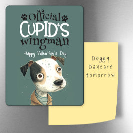 Cupids Wingman.. Valentine från hund-kylen Magnet