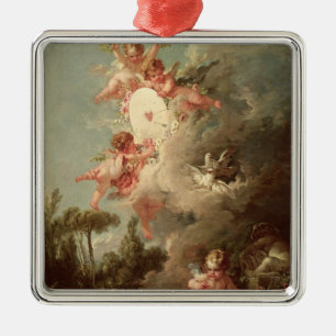 Cupid'sen uppsätta som mål, från 'Les amourdes Julgransprydnad Metall