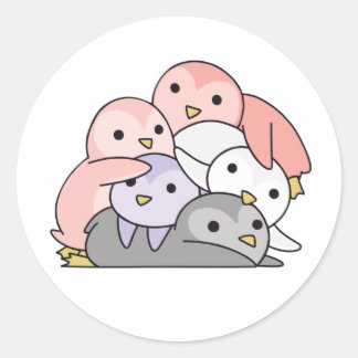 Cupioromantiskt Flagga Pride Lgbtq Cute Penguin Runt Klistermärke