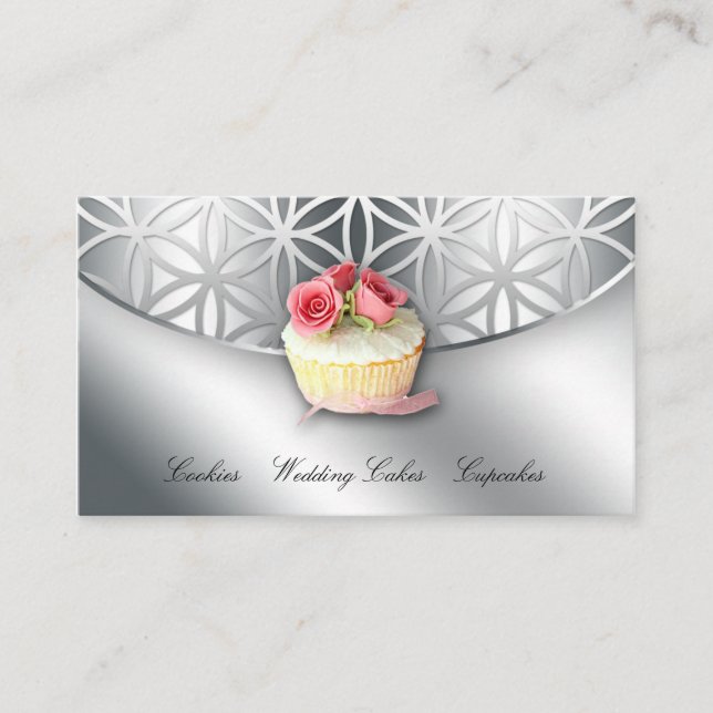 Cupkaka Affärskort Bakery Flower of Life Coola Visitkort (Framsida)