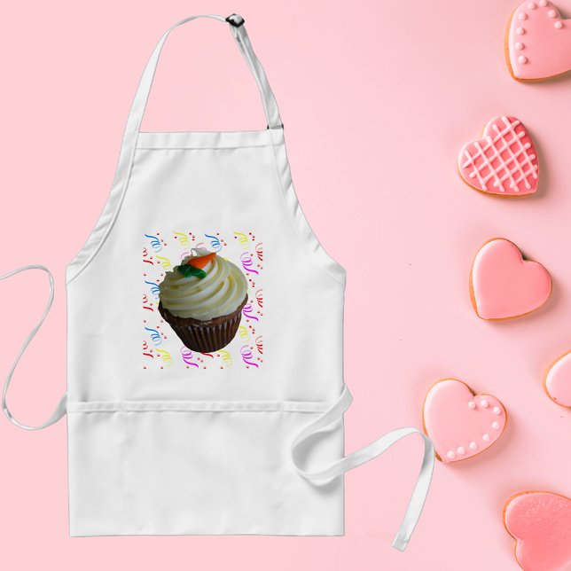 Cupkaka av morot med konfetti förkläde (Carrot Cake Cupcake with Confetti Adult Apron)