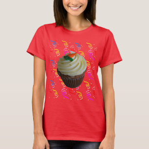 Cupkaka av morot med konfetti t-shirt