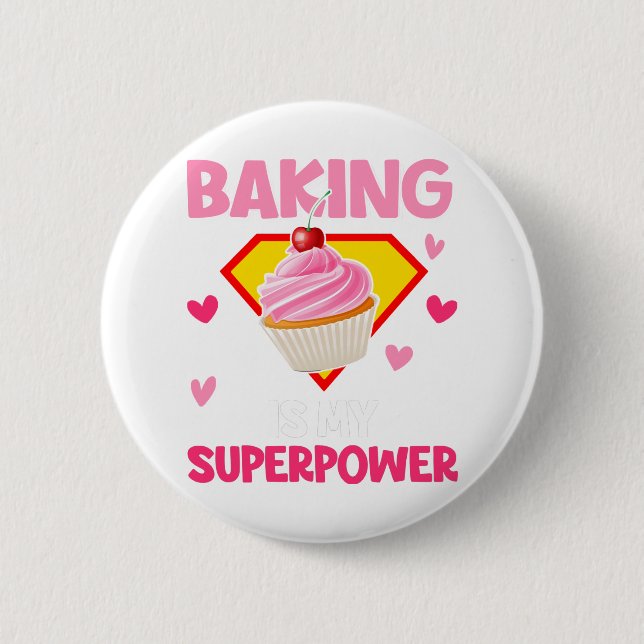 Cupkaka Baker Shirt Baking är min superströmsladd  Knapp (Framsida)