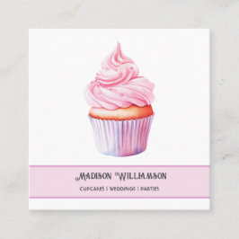 Cupkaka Bakery | Catering ELLER Kod för bakerChef Fyrkantigt Visitkort