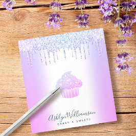 Cupkaka Bakery Chef Lila Blue Glitter Drives Chic Anteckningsblock