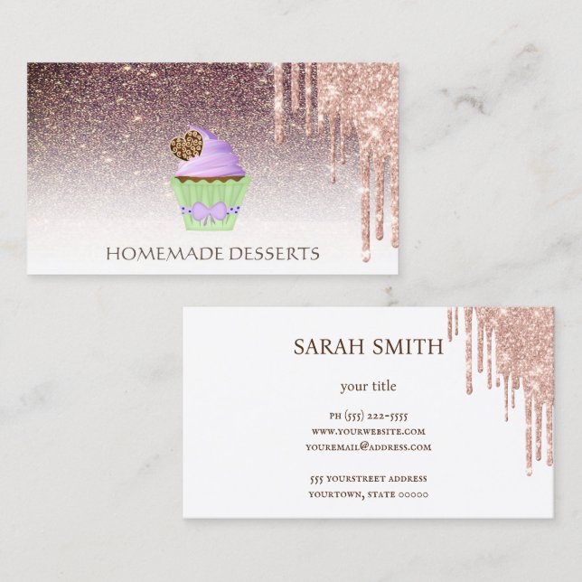 Cupkaka Bakery Chef,söt Visitkort (Fram/baksida)