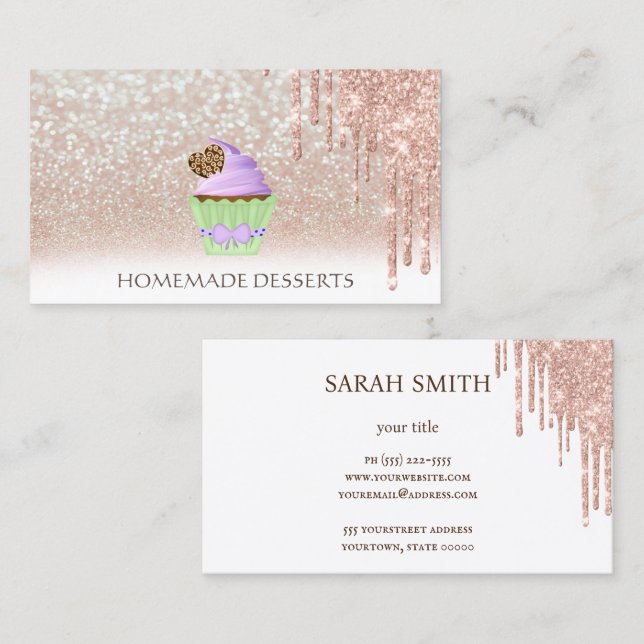 Cupkaka Bakery Chef,söt Visitkort (Fram/baksida)