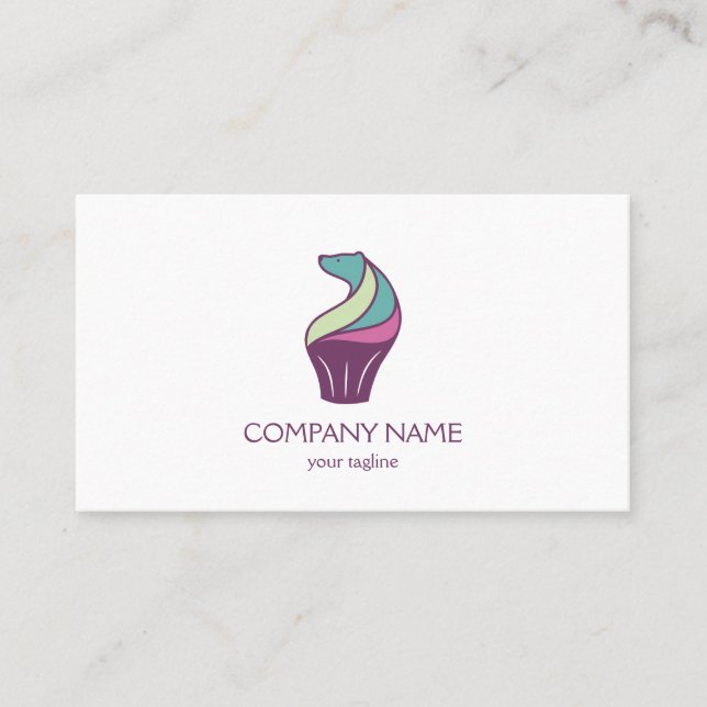 Cupkaka Bakery Cute Modern Visitkort (Framsida)